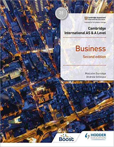 Cambridge International As & A Level Business (2nd.edition), De Surridge, Malcolm. Editorial Hodder Education, Tapa Blanda En Inglés Internacional, 2021