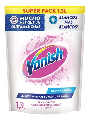 Vanish Líquido Quitamanchas Blanqueador Repuesto 1.3lts
