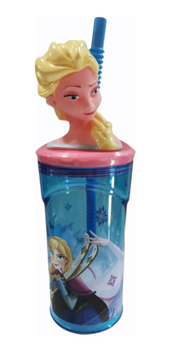 Vaso Infantil  Frozen Estatuilla 3d  Figura  Pajita