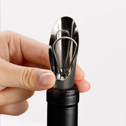 Kit Para Vinho 3 Peças Saca Rolhas Anel Anti Gotas E Bico Arejador