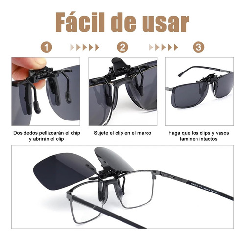 V 3pcs Gafas De Sol Con Clip,gafas Graduadas Uv