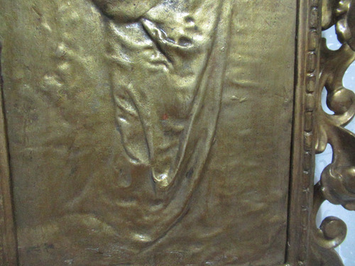 Cuadro Bronce Cera Perdida Virgen Jesús Marco Madera (15490 Dorado Oscuro Dorado Oscuro (Usado)
