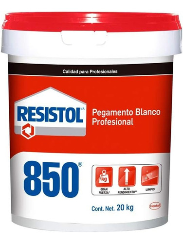 Resistol 850 Profesional Bote 20 Kilos Pegamento Blanco