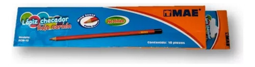Lapiz Rojo Carmin Checador Caja Con 10 Lapices Redondo 3mm