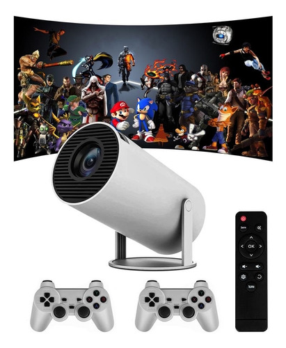 Proyector Gamer M300max | 4k, Wifi6, Juegos, 2 Joystics Blanco