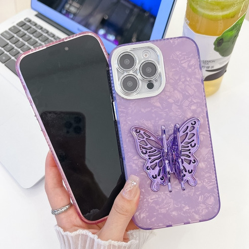 Capa Para iPhone Elegante Com Suporte De Borboleta Delicado