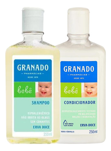 Kit Shampoo E Condicionador Granado Bebê Erva-doce 250ml