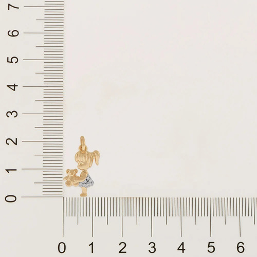 Colar Rommanel Menina C/ Urso Folheado A Ouro 50cm 542023 Mh Cor Dourado