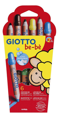 Lapices De Color Giotto Bebe Caja X 6 Colores No Toxicos