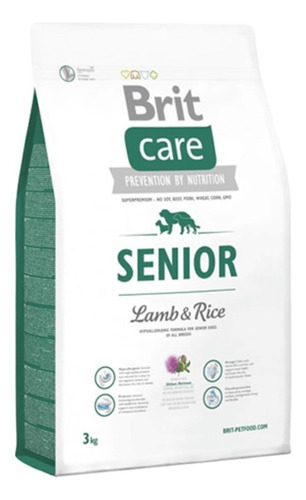 Alimento Brit Brit Prevention by Nutrition Lamb & Rice para perro senior todos los tamaños sabor cordero y arroz en bolsa de 3kg