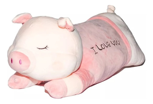 Peluche Cerdito Acostado Dormilón Ultra Suave 54 Cm Largo