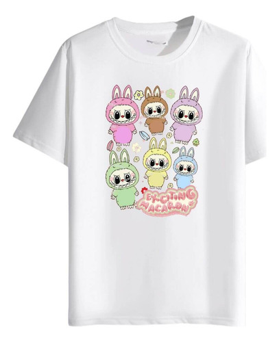 Labubu Polos Algodon Labubu Blanco - Tallas Desde 4 Hasta Xl