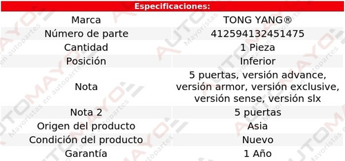 Una Tolva Motor Inf Tong Yang X-trail Nissan 2015-2020