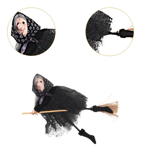 Adornos Colgantes De Halloween, Escoba De, Colgante De Gris