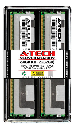 A-tech Server Kit 64 Gb (2 X 32 Gb) Ddr3 Pcmhz Ecc Carga 1,5