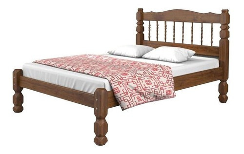 Cama Casal Palmo Madeira Maciça - Castanho