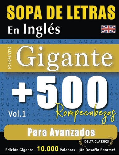 Libro: Sopa De Letras En Inglés Formato Gigante: 500 Rompeca