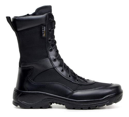 Bota Coturno Airsoft Tática Com Zíper Preto 6003p 