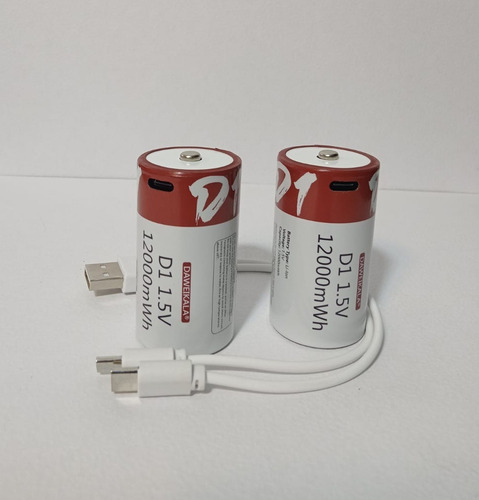 Pack 2 Pilas Tipo D Recargable Usb Para Boiler De Paso No Aplica