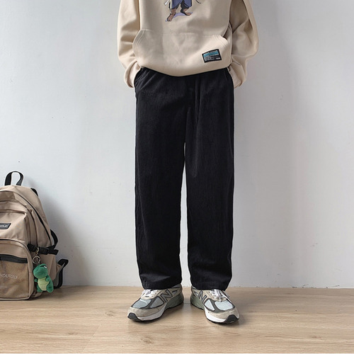 Pantalones Rectos Casuales, Cintura Elástica, Pantalones Dep
