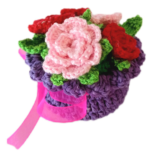 Flores En Crochet En Maceta Tejida, Varios Modelos