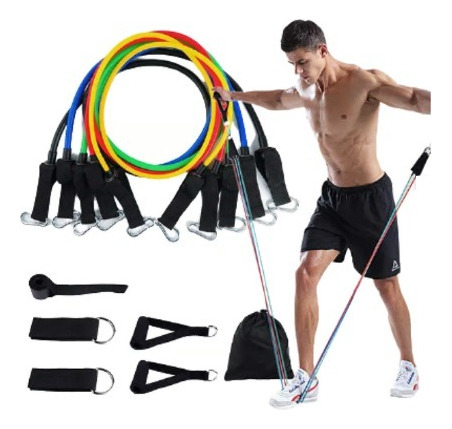 Kit Banda Elástica Resistencia Tubular De Látex Profesional