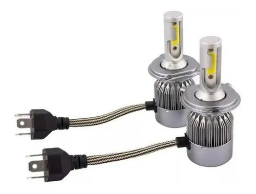 Imagem 2 de 4 de Kit Super Led Lâmpada Farol H4 Bi-led R8 6500k C/ Cooler