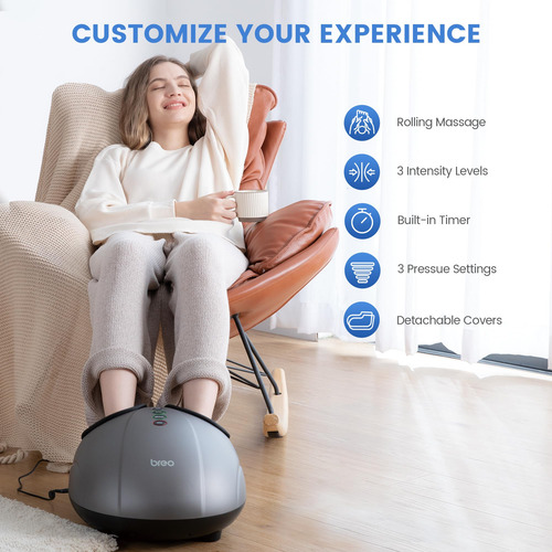 Máquina Massageadora De Pés Breo Shiatsu Deep Tissue Com Cal
