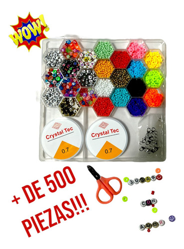 Kit Bijou Cajita Infantil +500 Piezas Creatividad Diversión