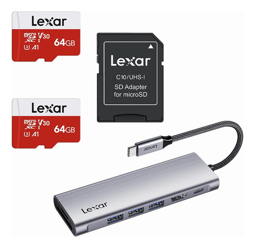 Lexar 2 Tarjeta Micro Sd 64 Gb Estacion Acoplamiento Usb C