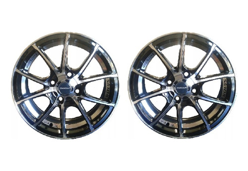 Kit 2 Llantas Aleacion Deportiva Qc 729 R14 4x100