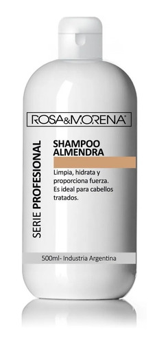Imagen 1 de 3 de Shampoo De Almendra 500ml Rosa & Morena Serie Profesional
