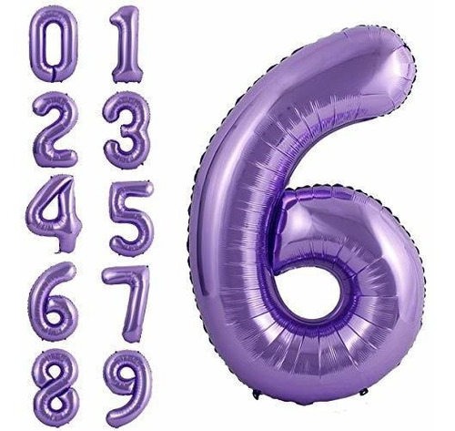 Globo Número 6 Púrpura - Fiesta - Cumpleaños