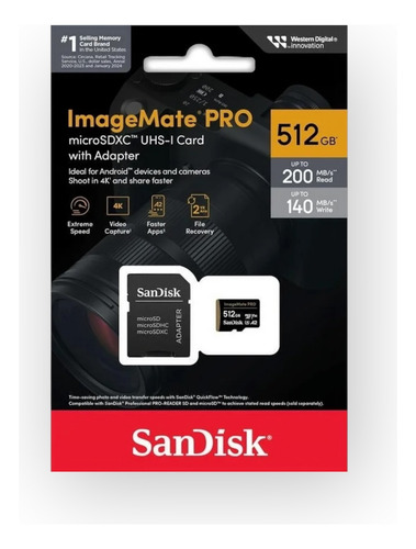Micro Sd Sandisk Imagemate Pro 512gb Original Celular Switch