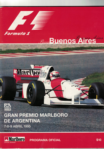Revista F1 Gran Premio Marlboro De Argentina Abril 1995