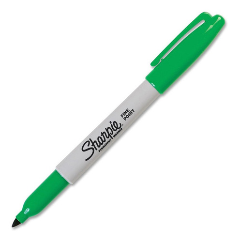Marcador Permanente Sharpie Verde Punto Fino 12 Pzs