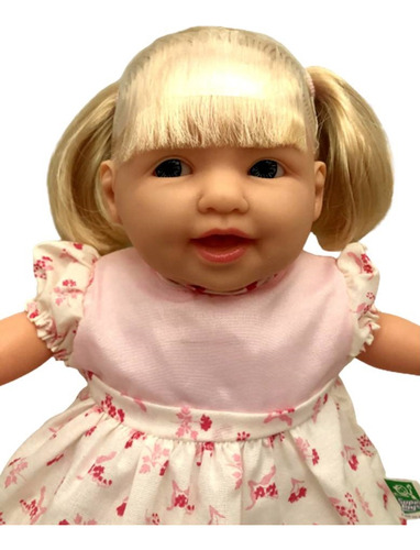 Boneca Menina Adoro Meu Bebê Com Cabelo Loiro - Emite Fala Muitas Frases - 40 Centímetros De Altura - Com Acessórios Mamadeira Mágica E Certidão De Nascimento - Super Toys Brinquedos