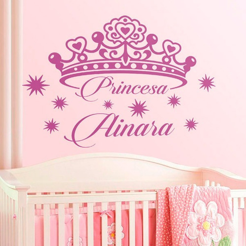 Vinilo Decorativo Infantil Princesa Personalizada 80 X 60 Cm