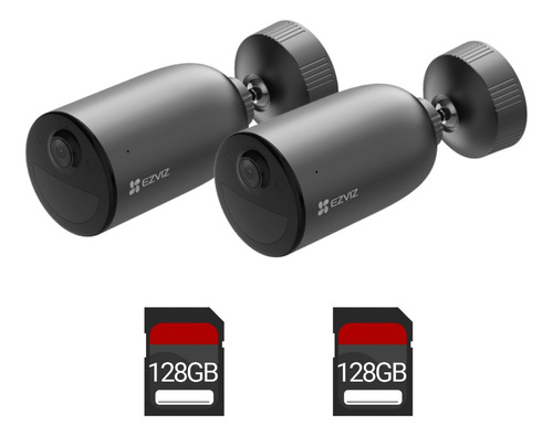 Combo X2 Cámara De Seguridad A Batería Ezviz Eb3 3mp + 128gb