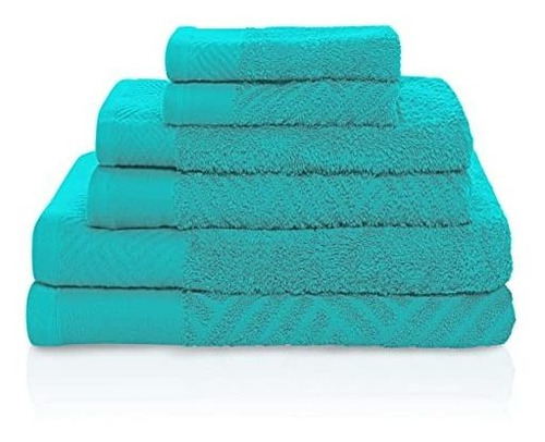 Juego De Toallas De Baño De 6 Piezas De Algodón Egipcio Supe