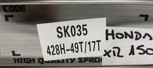 Imagen 5 de 10 de Kit De Transmision Tech Honda Xr 150 17 49 428h Ref Dompa
