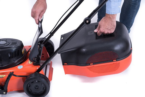 Cortadora de pasto eléctrica Dibra R32GB con bolsa recolectora de 1000W y 220V color naranja/negro