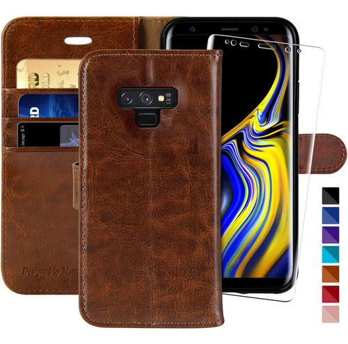 Funda Para Galaxy Note 9, Marron/billetera/cuero/resistente