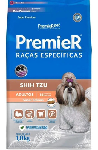 Alimento Premier Super Premium Raças Específicas Shih Tzu para cão adulto de raça pequena sabor salmão em sacola de 1kg
