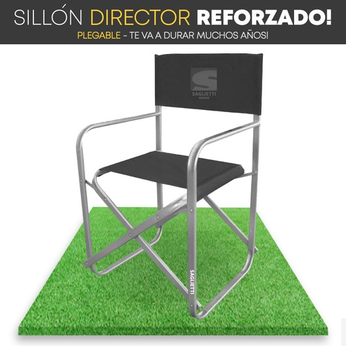 Imagen 4 de 9 de Sillon Director Plegable Hierro Oval Super Reforzado 150 Kg