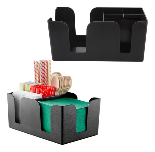 Organizador De Condimentos Y Tazas Para Cafetería Color Negro