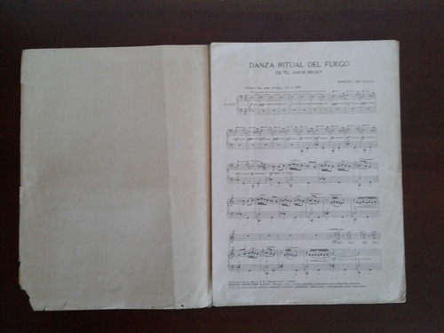 Partitura Danza Ritual Del Fuego M De Falla Piano Ricordi (Usado)