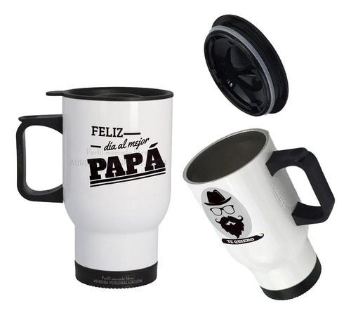 Mug Vaso Termico Viajero Para Carro Regalo Papá Padre 19