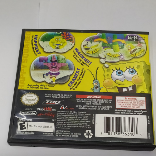 Sponge Bob Thruth Of Square Ds - 3ds Longaniza Games (Usado)