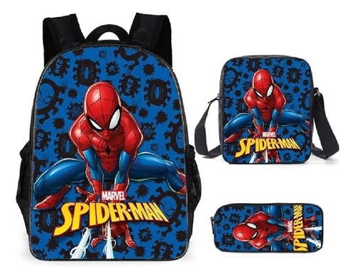 3 Unids/set De Mochilas Escolares De Spiderman For Niños Y